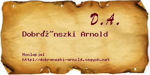 Dobránszki Arnold névjegykártya