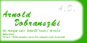 arnold dobranszki business card